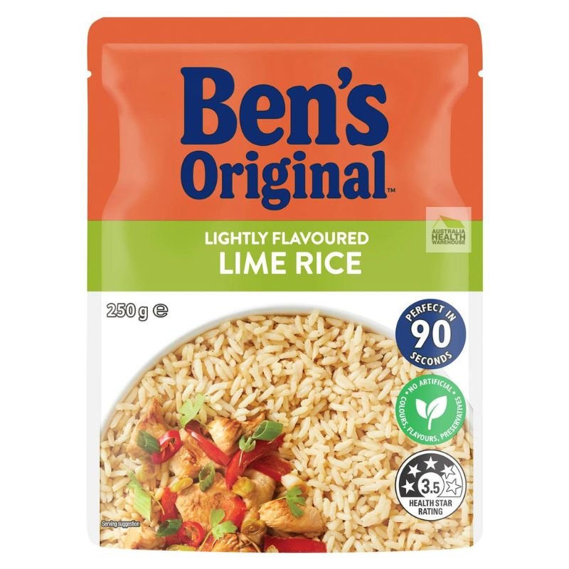 [CLEARANCE Expiry: 05/08/2024] Ben's Original Lightly Flavoured Lime Rice Microwave Rice Pouch 250g