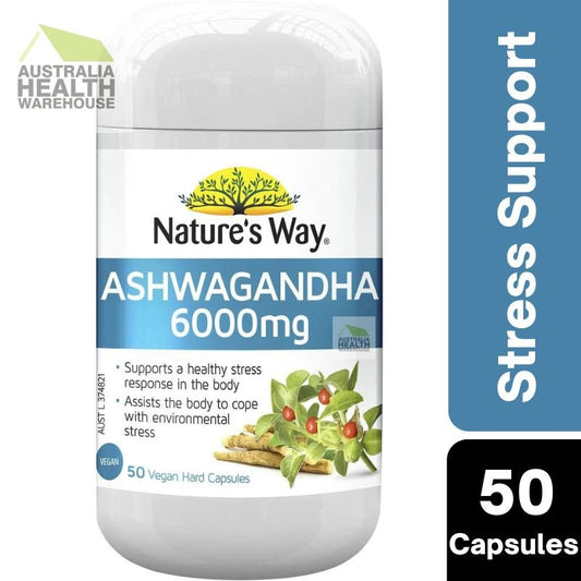 Nature's Way Ashwagandha 6000mg 50 Capsules May 2025