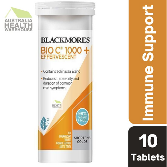 [Expiry: 05/2025] Blackmores Bio C 1000, Echinacea + Zinc 10 Effervescent Tablets