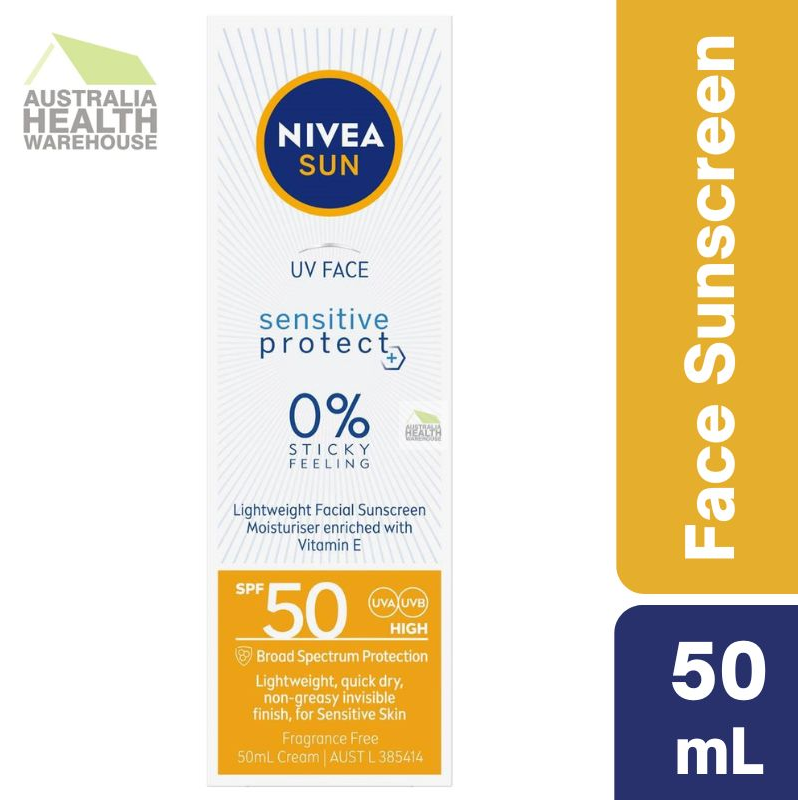 [Expiry: 07/2025] ] Nivea Sun SPF 50 UV Face Sensitive Protect Sunscreen 50mL