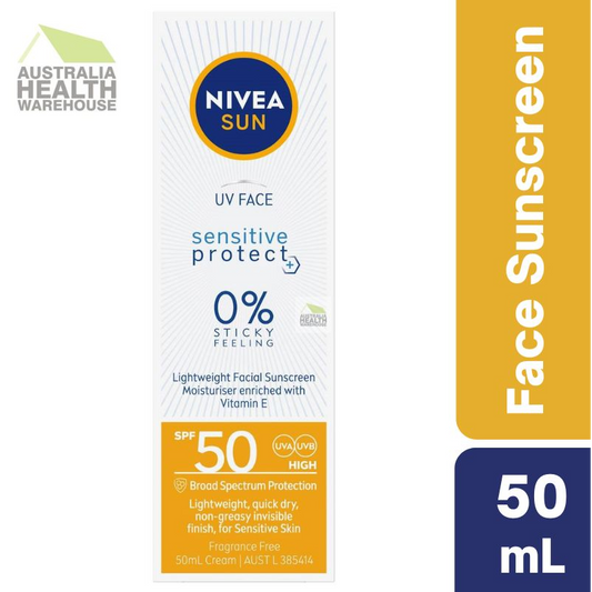 [Expiry: 07/2025] ] Nivea Sun SPF 50 UV Face Sensitive Protect Sunscreen 50mL