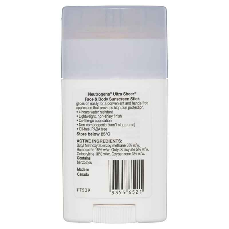 Neutrogena SPF50+ Ultra Sheer Face and Body Sunscreen Stick 42g