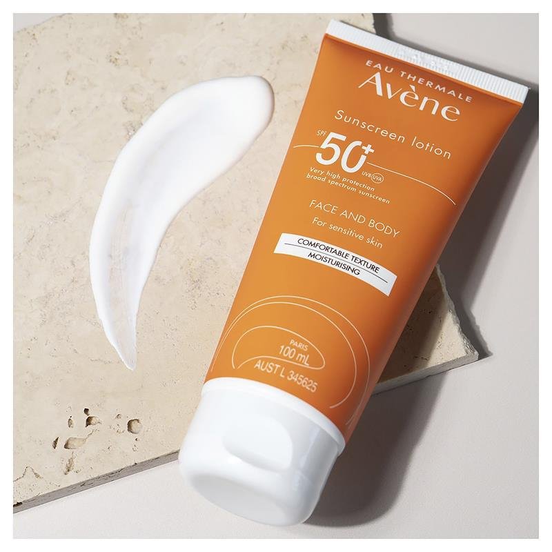 [Expiry: 07/2025] Avène Sunscreen Lotion SPF 50+ Face & Body For Sensitive Skin 100mL