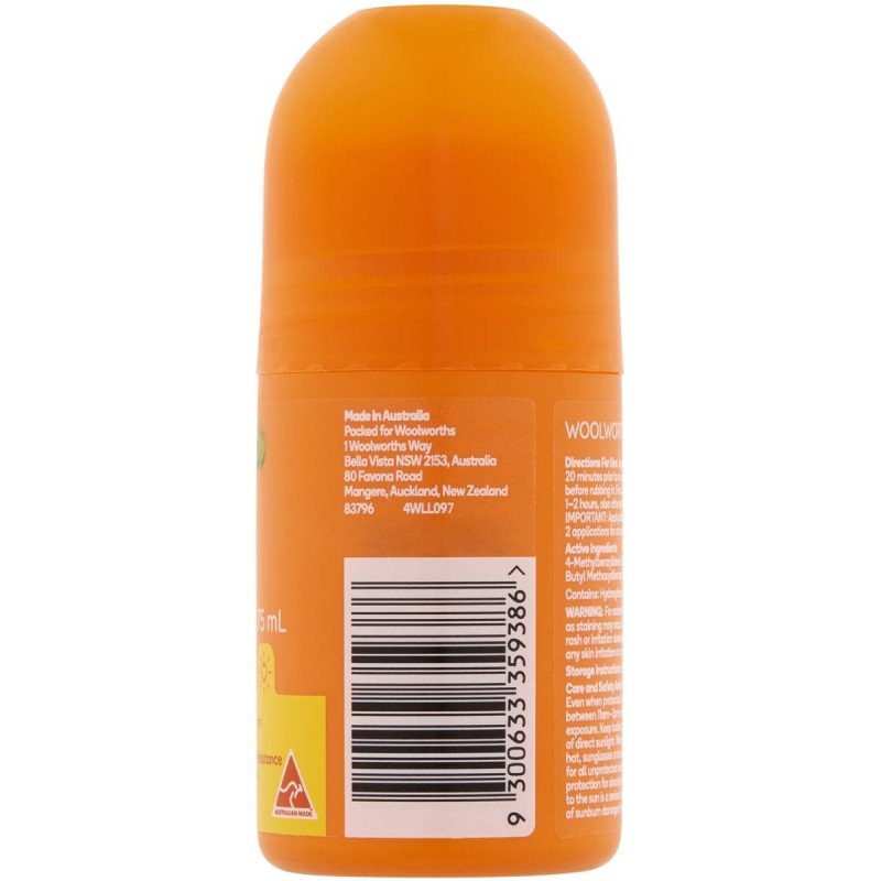 [Expiry: 11/2025] Woolworths Kids Sunscreen SPF 50+ Roll-On 75mL