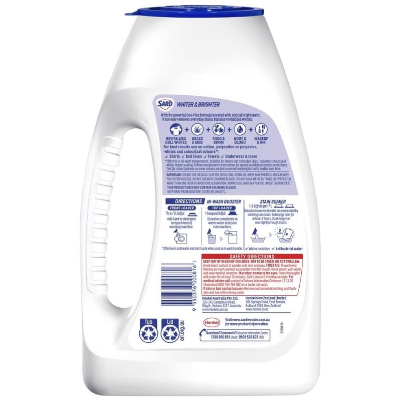 [Expiry: 11/2025] Sard Whiter & Brighter Stain Remover Antibacterial Powder Soaker 2kg