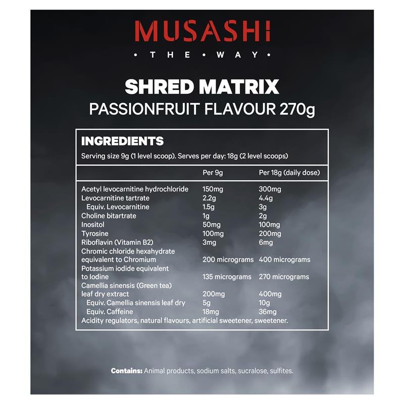 [CLEARANCE Expiry: 05/04/2025] Musashi Shred Matrix 270g