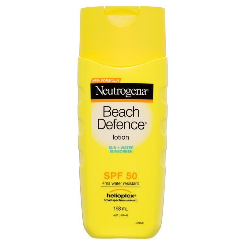 [Expiry: 10/2025] Neutrogena Beach Defence Sunscreen Water + Sun Barrier Lotion SPF 50 198mL