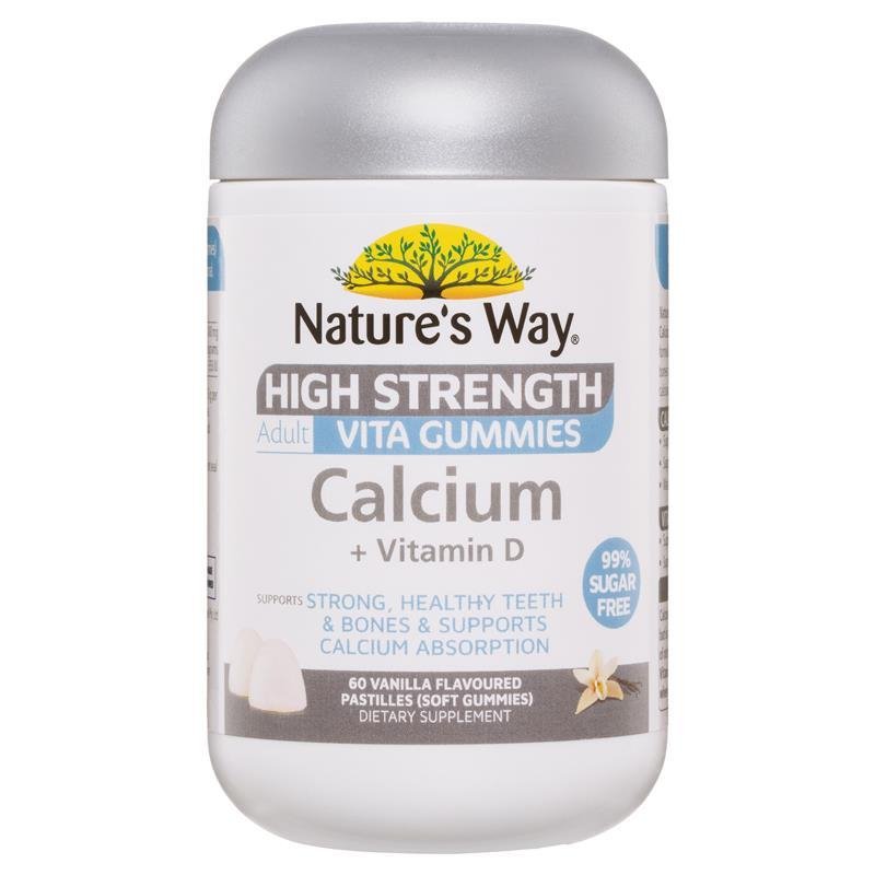 [Expiry: 03/2025] Nature's Way High Strength Adult Vita Gummies Calcium + Vitamin D 60 Gummies