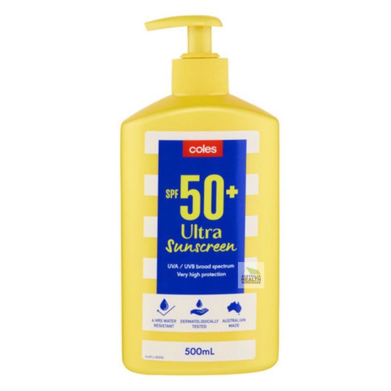 [Expiry: 11/2026] Coles SPF 50+ Ultra Sunscreen Pump 500mL