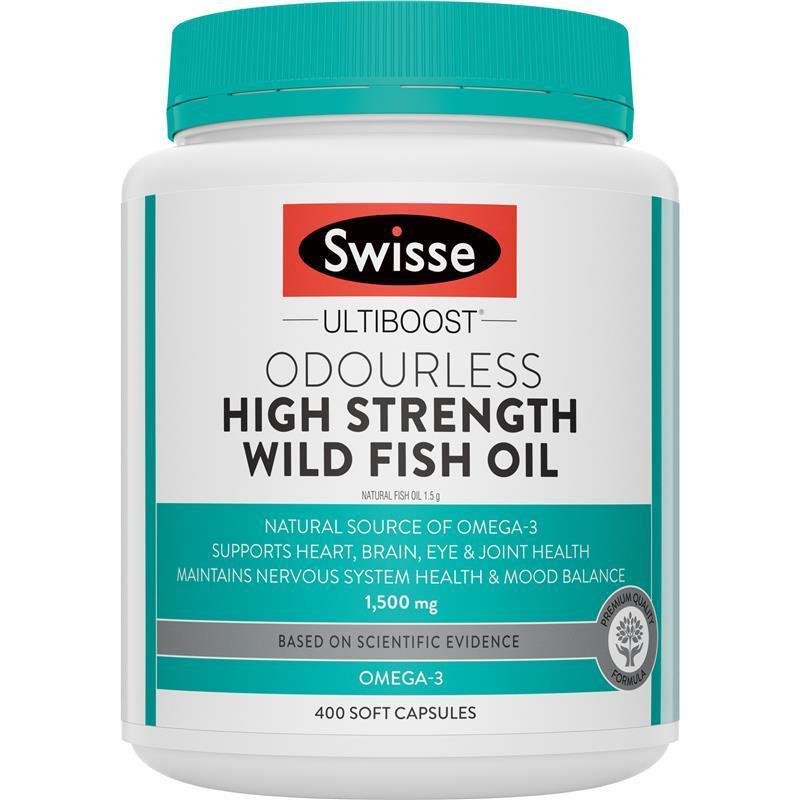 [Expiry: 01/2027] Swisse Ultiboost Odourless High Strength Wild Fish Oil 1500mg 400 Capsules