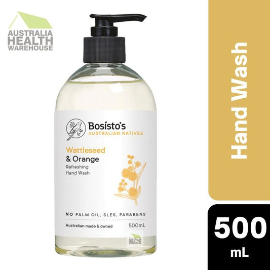 Bosisto's Wattleseed & Orange Hand Wash Pump 500mL