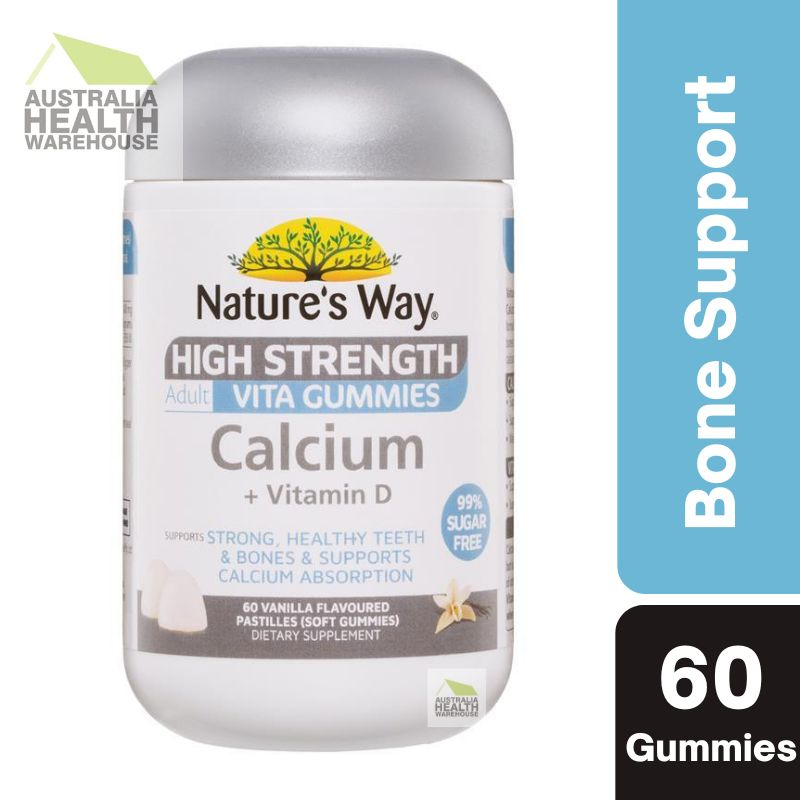 [Expiry: 03/2025] Nature's Way High Strength Adult Vita Gummies Calcium + Vitamin D 60 Gummies