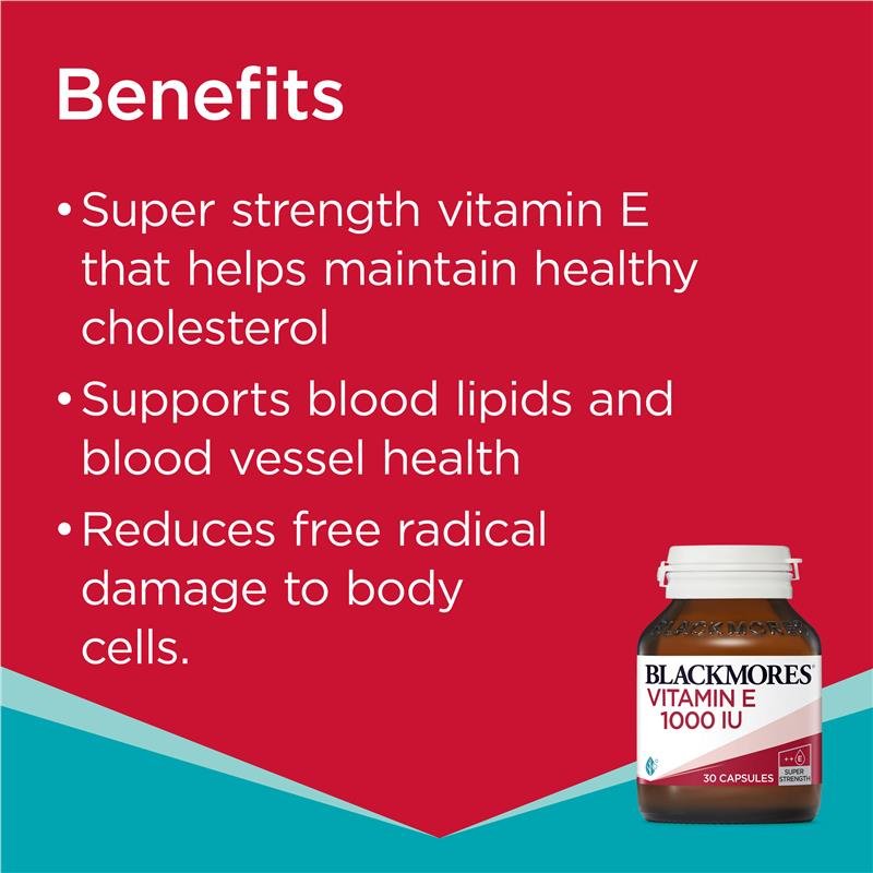 [Expiry: 01/2028] Blackmores Vitamin E 1000IU 30 Capsules