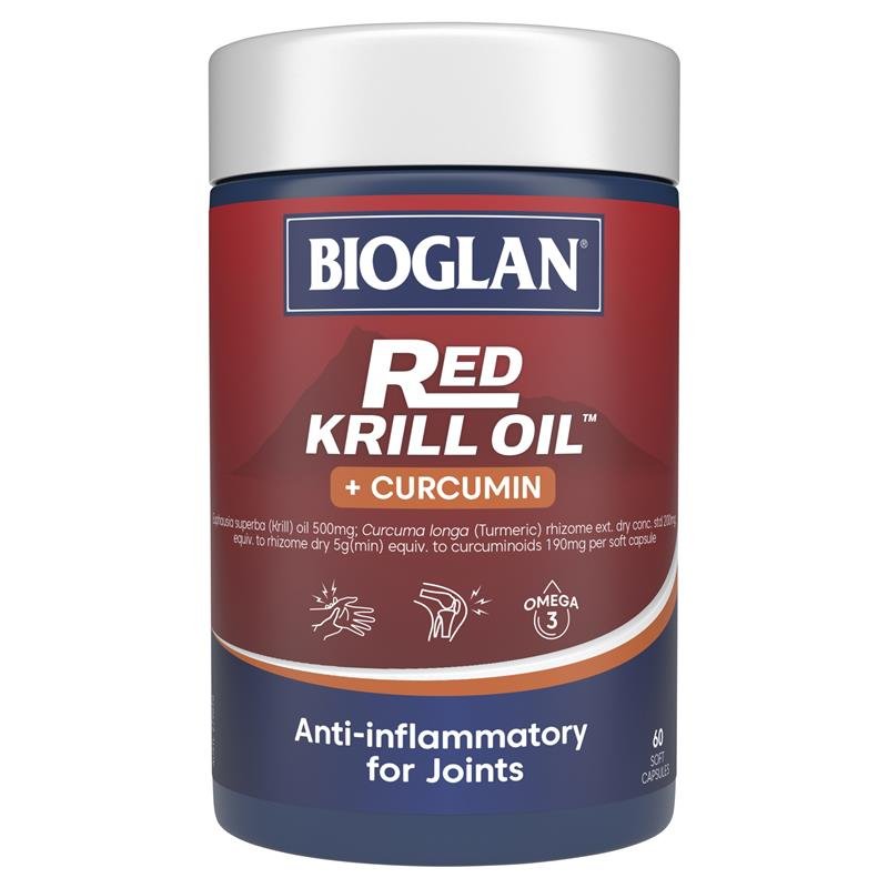 [Expiry: 08/2026] Bioglan Red Krill Oil Plus Curcumin 60 Capsules