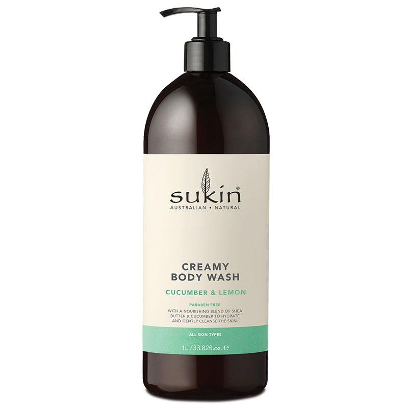 Sukin Creamy Body Wash Cucumber & Lemon Pump 1 Litre