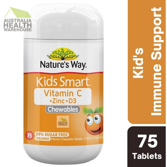 [Expiry: 08/2026] Nature's Way Kids Smart Vitamin C + Zinc & D3 Chewables 75 Tablets