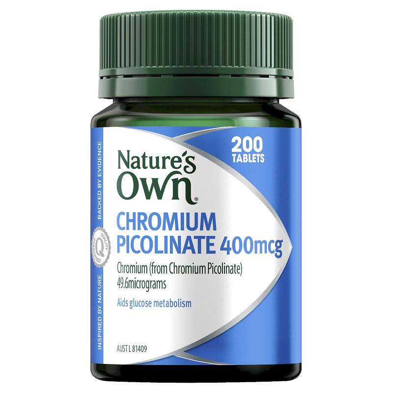 [Expiry: 05/2027] Nature's Own Chromium Picolinate 400mcg 200 Tablets