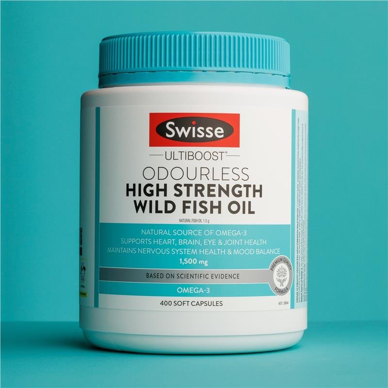 [Expiry: 01/2027] Swisse Ultiboost Odourless High Strength Wild Fish Oil 1500mg 400 Capsules