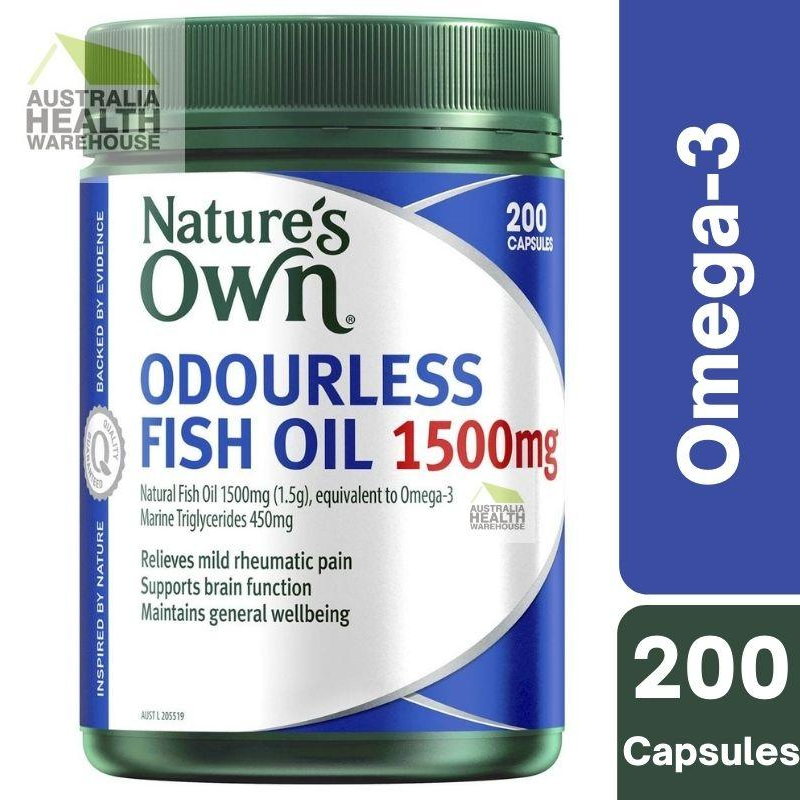 [Expiry: 07/2026] Nature's Own Odourless Fish Oil 1500mg 200 Capsules