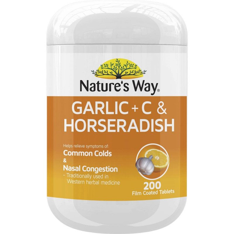 [Expiry: 03/2026] Nature's Way Garlic + C & Horseradish 200 Tablets