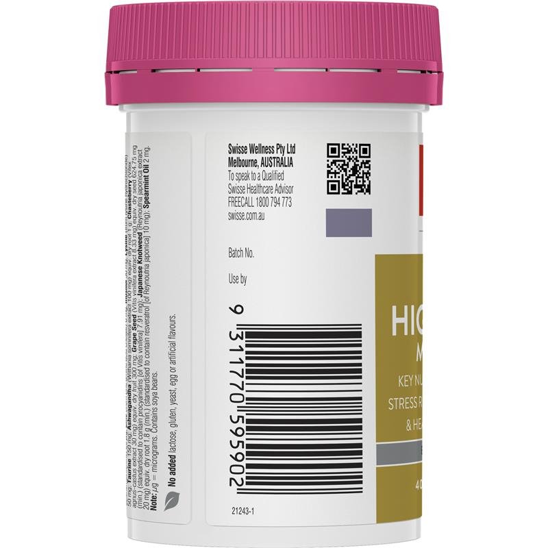 [Expiry: 05/2025] Swisse Women's High Potency Multivitamin 40 Tablets