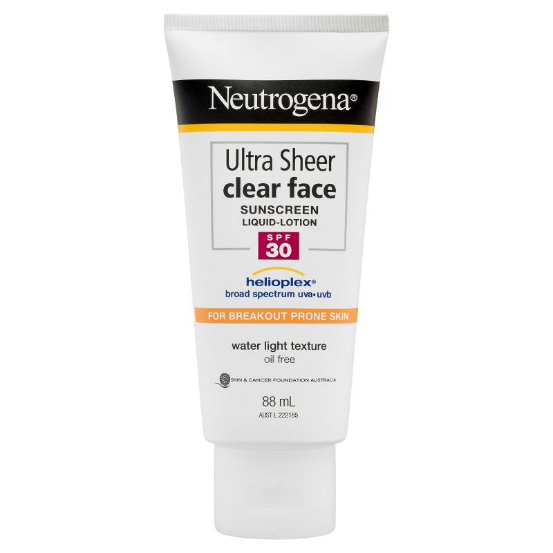 Neutrogena Ultra Sheer Clear Face Sunscreen Liquid-Lotion SPF 30 88mL October 2023