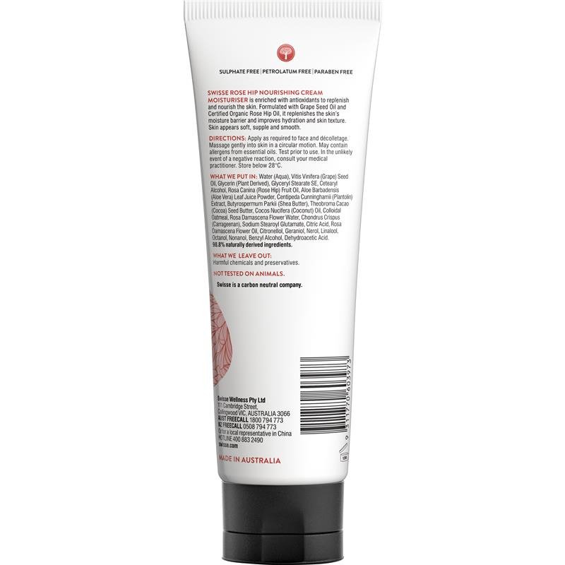 Swisse Skincare Rose Hip Nourishing Cream Moisturiser 125 mL