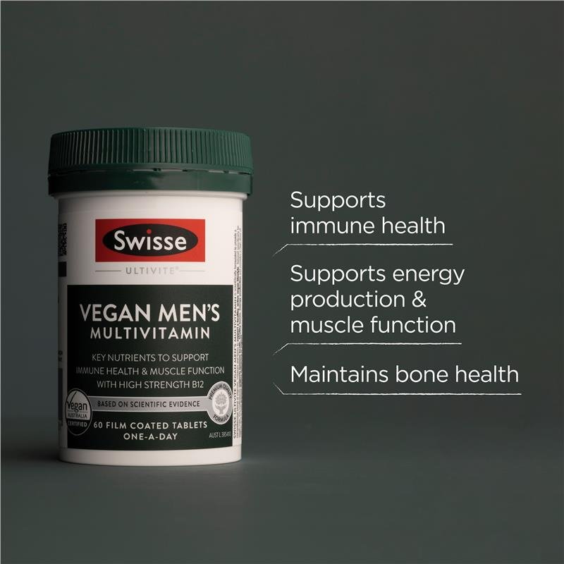 [CLEARANCE Expiry: 06/2024] Swisse Ultivite Vegan Men's Multivitamin 60 Tablets