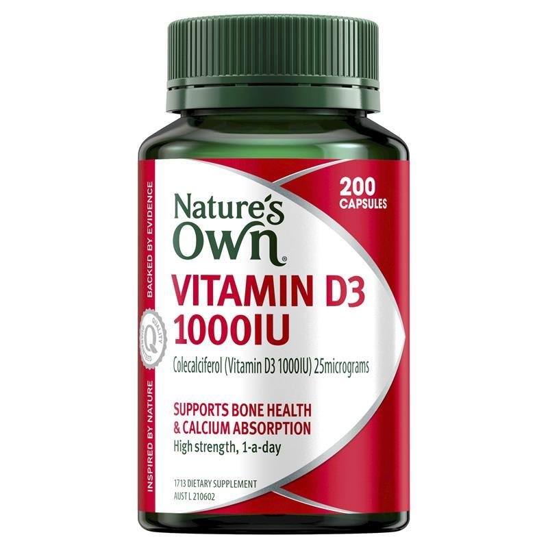 [Expiry: 02/2025] Nature's Own Vitamin D3 1000IU 200 Mini Capsules