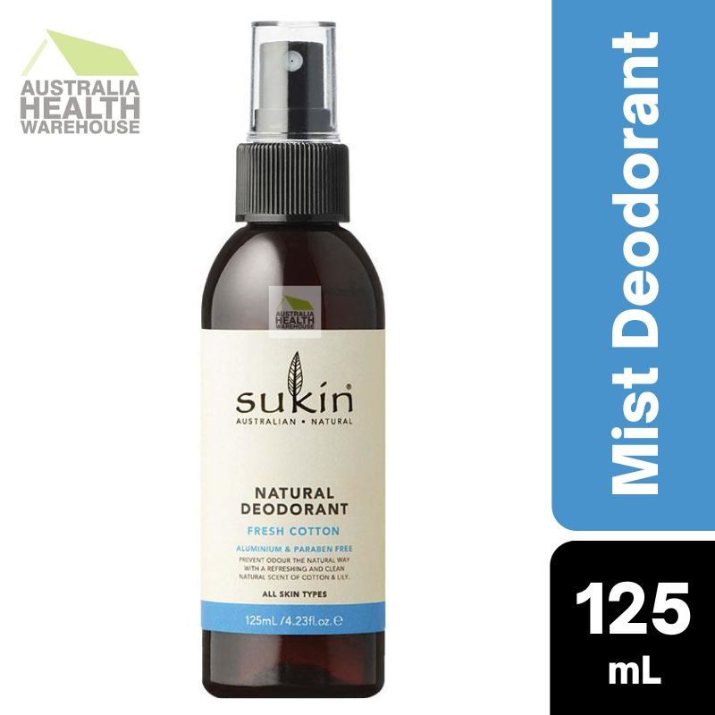 Sukin Natural Deodorant Fresh Cotton Spray 125mL