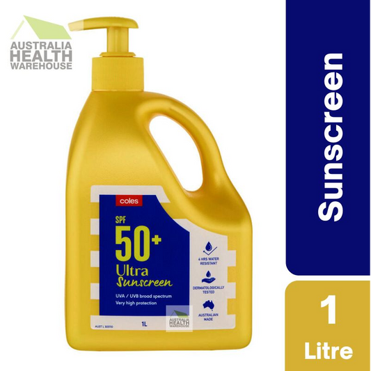 [Expiry: 12/2026] Coles SPF 50+ Ultra Sunscreen Pump 1 Litre