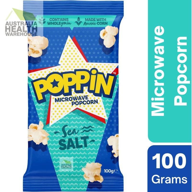 [Expiry: 25/02/2026] Poppin Microwave Popcorn Sea Salt Flavour 100g