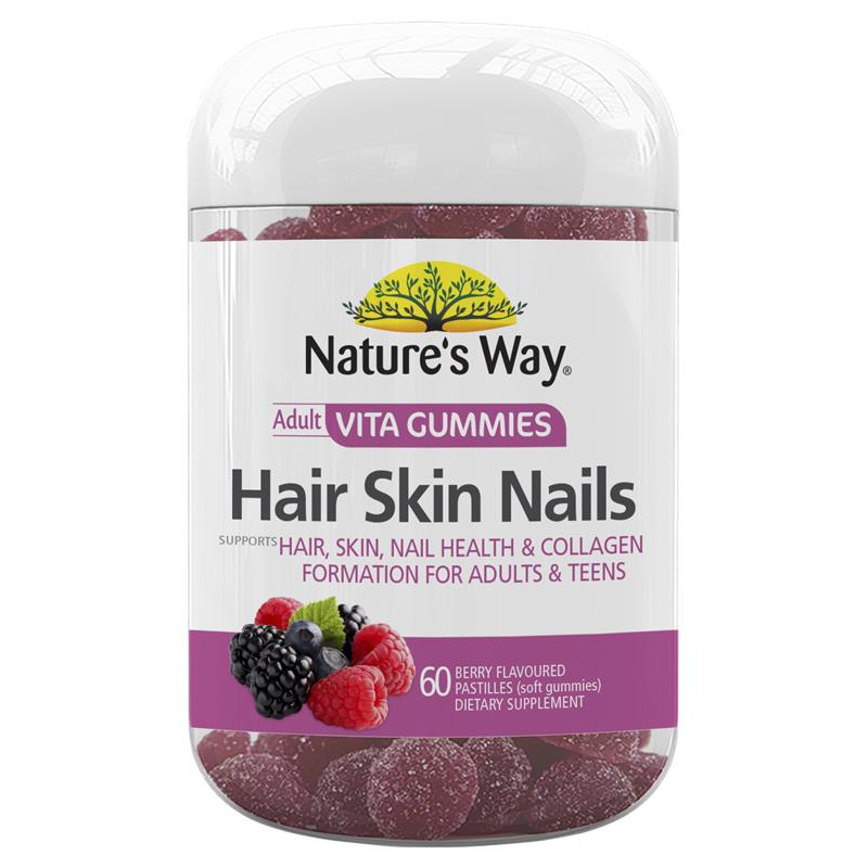 [CLEARANCE Expiry: 04/2025] Nature's Way Adult Vita Gummies Hair Skin Nails 60 Gummies