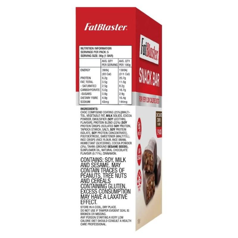 [CLEARANCE Expiry: 20/09/2024] Naturopathica Fatblaster Chocolate Snack Bar 5 x 30g