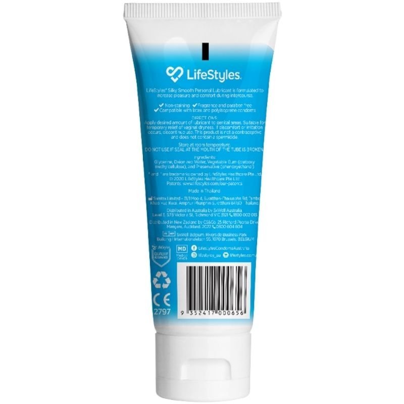[Expiry: 09/2028] Ansell LifeStyles Silky Smooth Water-Based Lubricant 100g