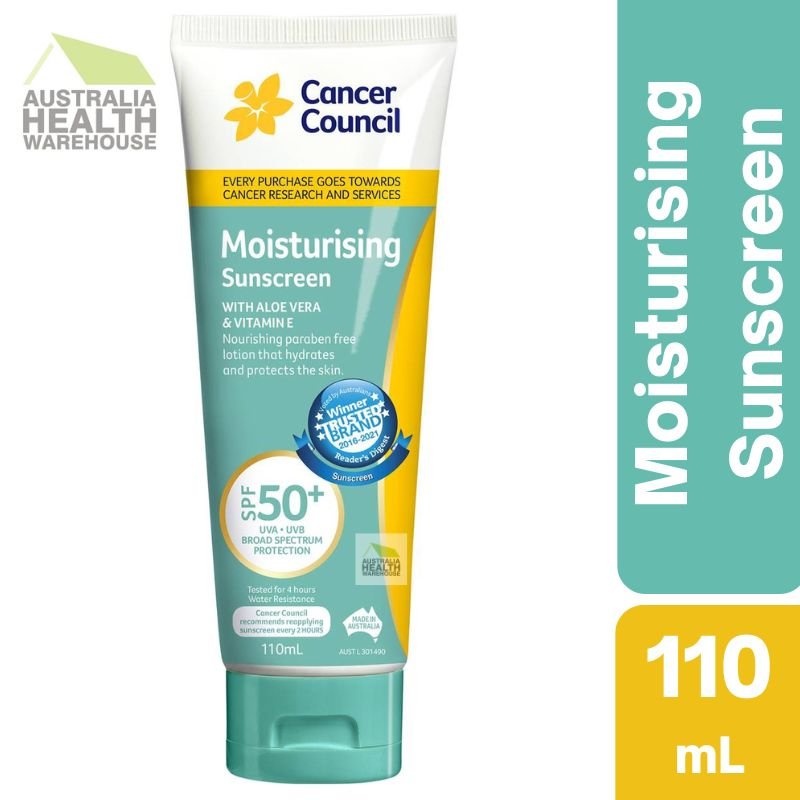 [Expiry: 10/2026] Cancer Council Moisturising Sunscreen SPF 50+ Tube 110mL