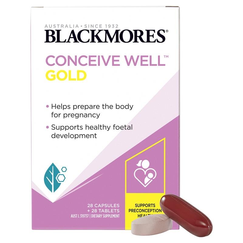 [Expiry: 10/2025] Blackmores Conceive Well Gold 56 Tablets (28 Tablets + 28 Capsules)