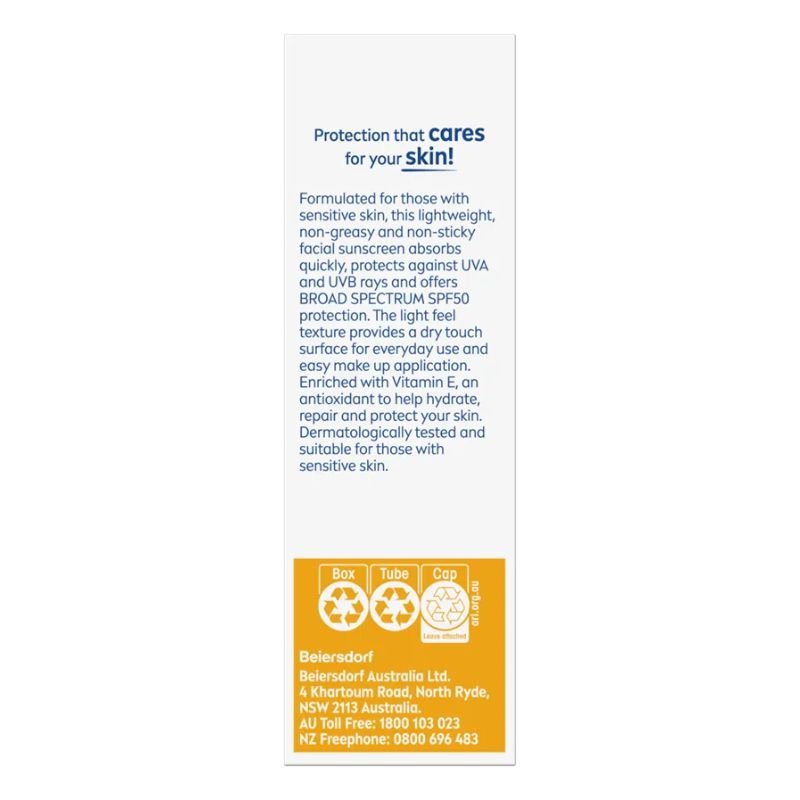 [Expiry: 07/2025] ] Nivea Sun SPF 50 UV Face Sensitive Protect Sunscreen 50mL