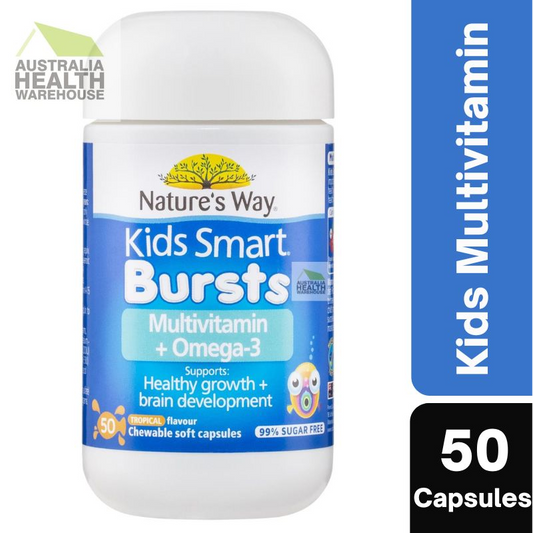 [Expiry: 08/2024] Nature's Way Kids Smart Bursts Multivitamin + Omega-3 50 Capsules