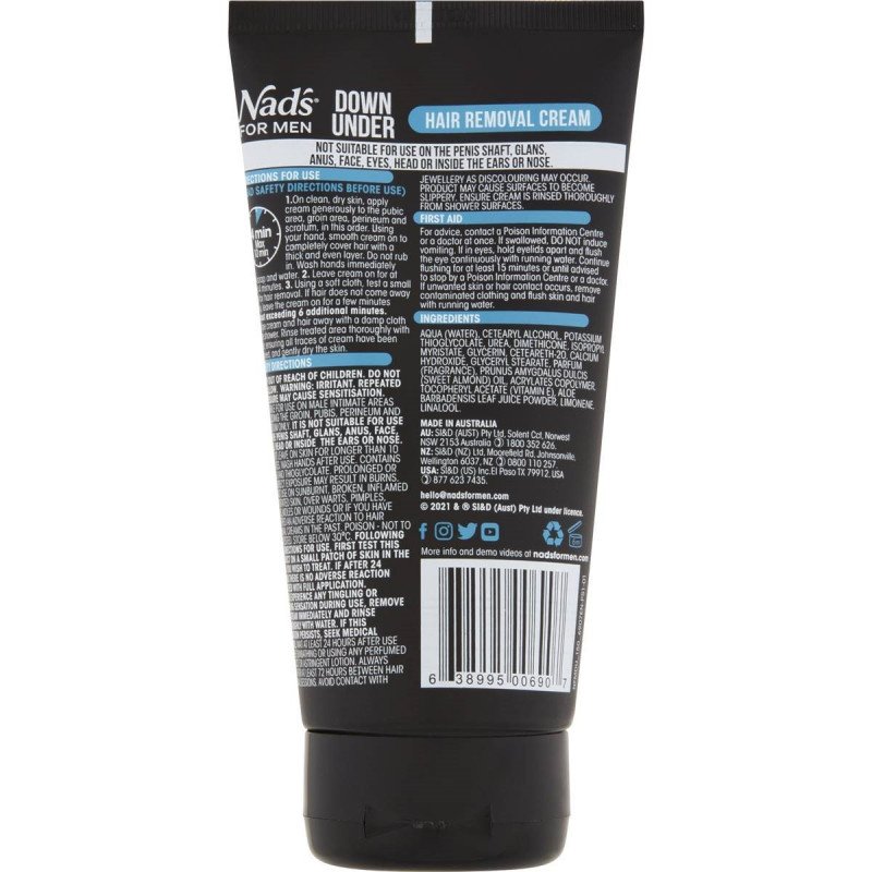 Nad's For Men Down Under Hair Removal Cream 150mL