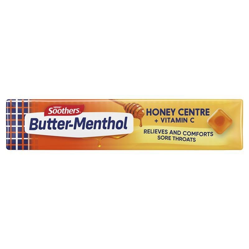 [Expiry: 05/2026] Soothers Butter-Menthol Honey Centre + Vitamin C Lozenges 3x10 Multipack