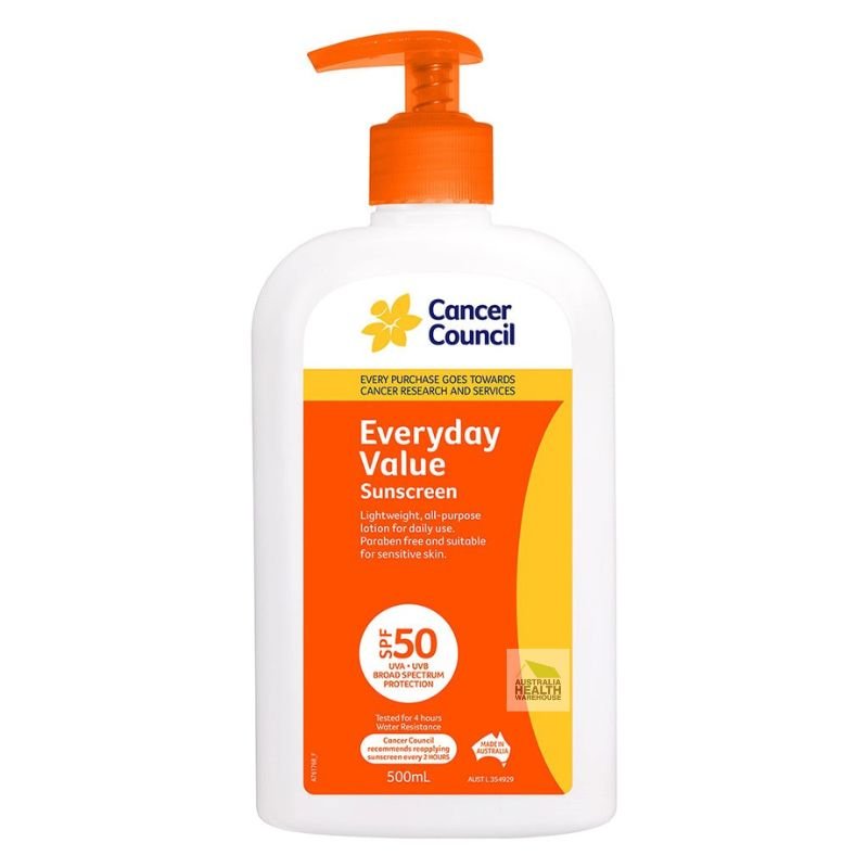 [Expiry: 10/2026] Cancer Council Everyday Value Sunscreen SPF 50 500mL