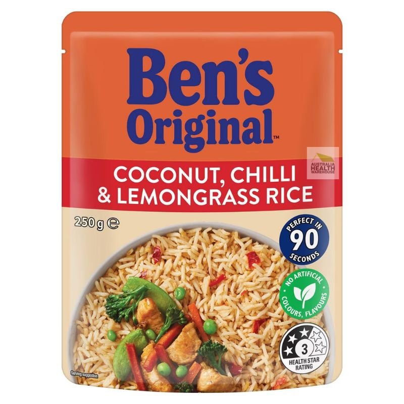 [CLEARANCE Expiry: 18/11/2024] Ben's Original Coconut, Chilli & Lemongrass Rice Microwave Rice Pouch 250g