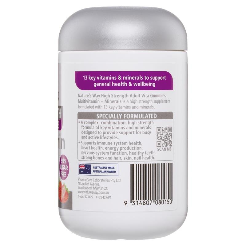 [CLEARANCE] Nature's Way High Strength Adult Vita Gummies Multivitamin 65 Gummies [November 2023]