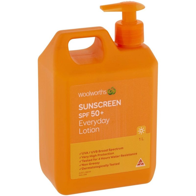 [Expiry: 10/2026] Woolworths Sunscreen SPF50+ Everyday Lotion 1 Litre