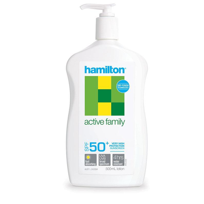 [Expiry: 02/2026] Hamilton SunScreen SPF 50+ Active Family Lotion 500mL