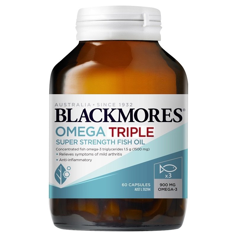 [Expiry: 04/2027] Blackmores Omega Triple Concentration Fish Oil 60 Capsules