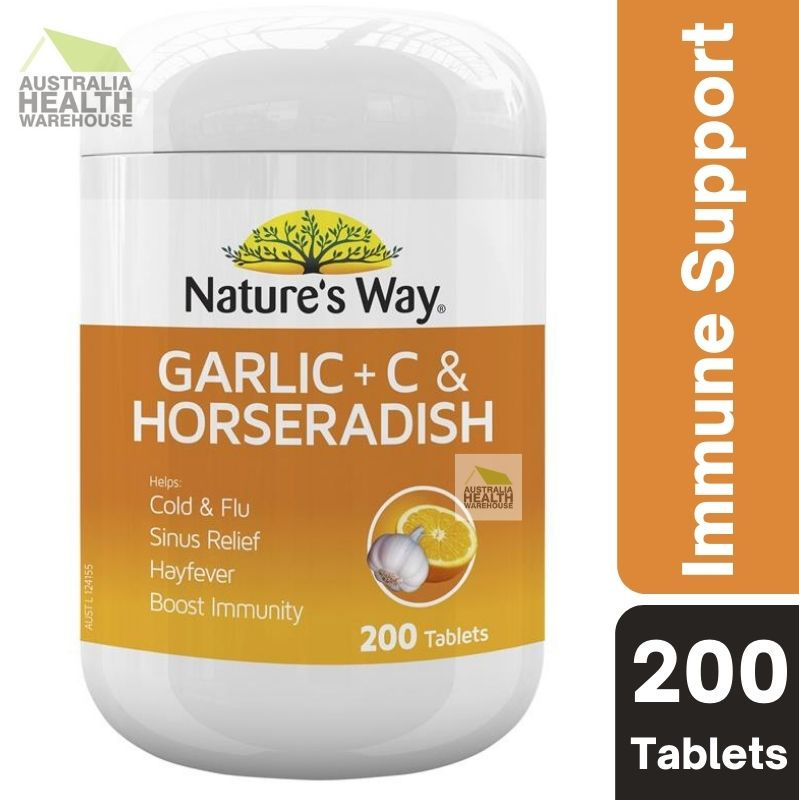 [Expiry: 03/2026] Nature's Way Garlic + C & Horseradish 200 Tablets