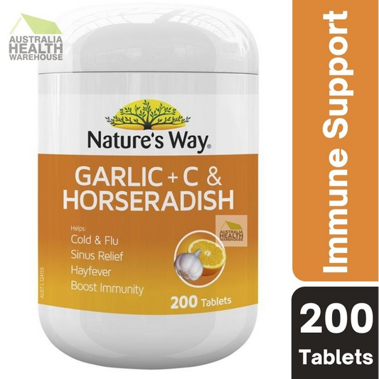 [Expiry: 03/2026] Nature's Way Garlic + C & Horseradish 200 Tablets