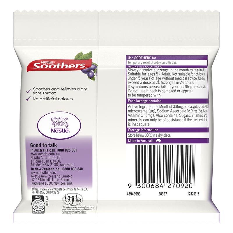 [Expiry: 03/2026] Soothers Blackcurrant 3x10 Lozenge Multipack